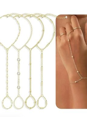 Gold Hand Chain Bracelet - Delicate Gold Tone Women’s Jewelry